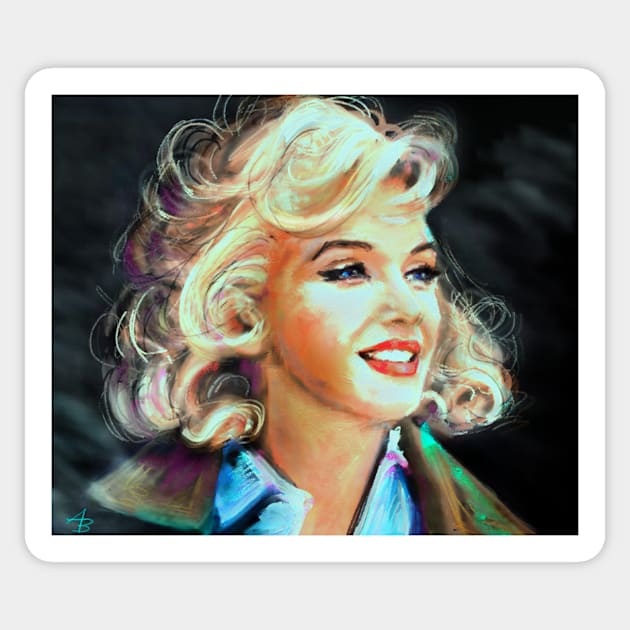 Marilyn Blue Sticker by Angie Braun